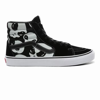 Damske Kotnikove Tenisky Vans Alien Ghosts SK8-Hi Čierne/Biele VA76WTBYV